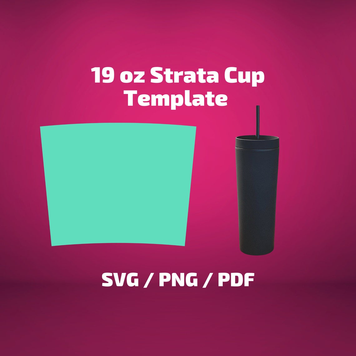 19 Oz Matte Black Tumbler Template Sublimation Templates for Etsy