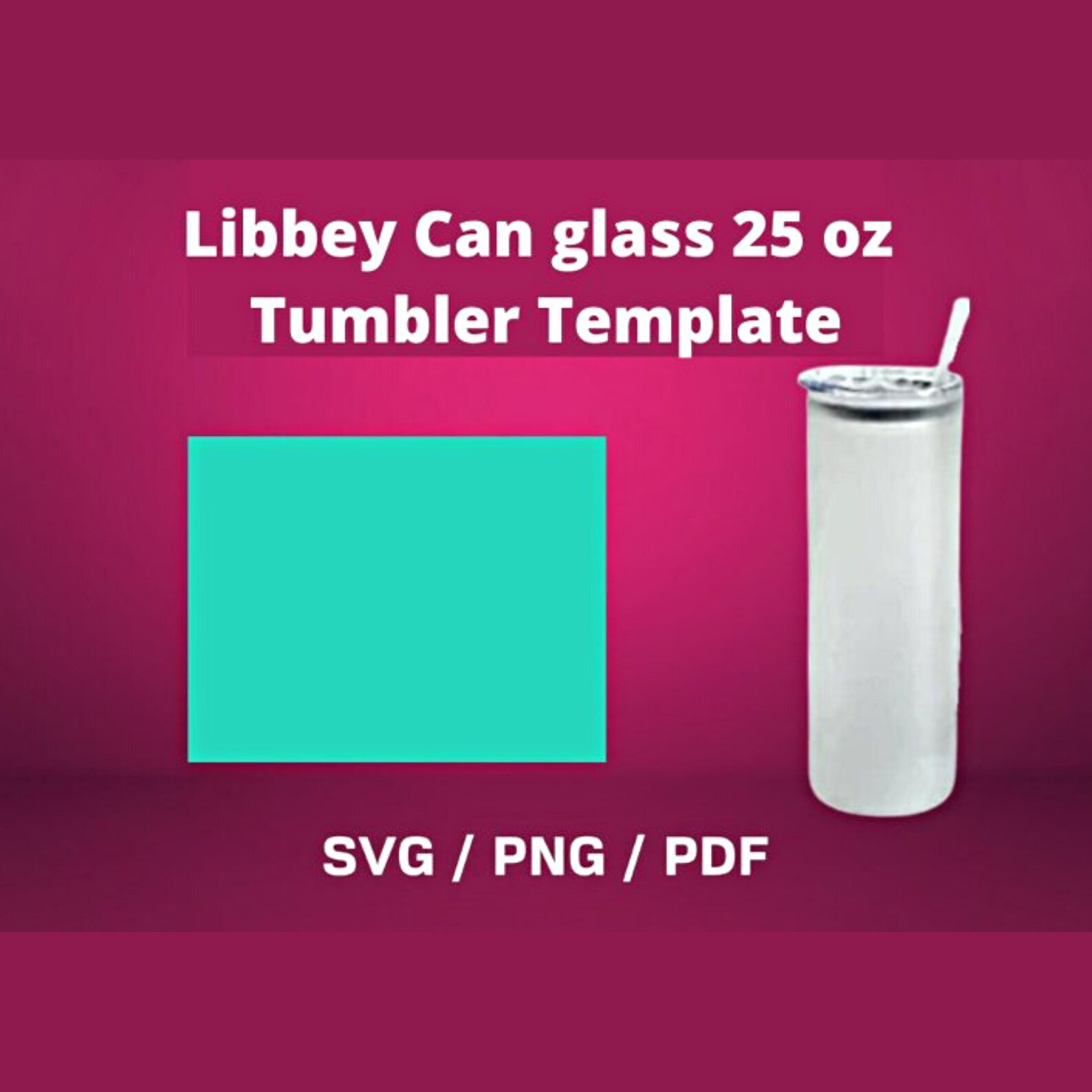 Libbey Glass Can 25 Oz Tumbler Template Sublimation Templates Etsy