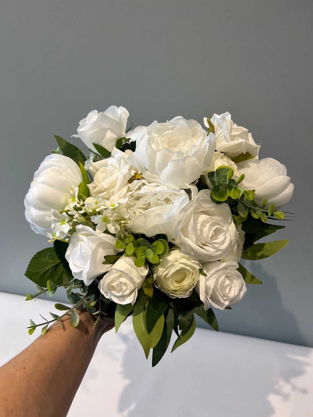 Artificial White Ivory Winter Wedding Bouquet Artificial Etsy