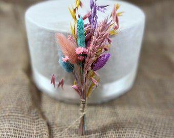 Pastel Dried Flower Mini Bunch  - Dried Cake Flowers For Wedding Anniversary Birthday | Claire De Fleurs