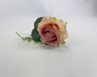 Peach Rose Cake Flowers - Artificial Silk Flowers For Wedding Anniversary Birthday | Claire De Fleurs