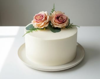 Peach Rose Cake Topper – Handmade Artificial Flower Decoration