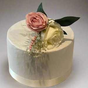Blush Pink and Ivory Cake Flowers - Wedding, Birthday, Christening | Claire De Fleurs