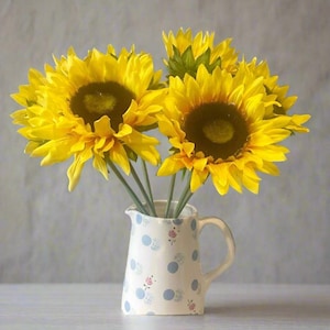 Tournesols - Composition florale en soie artificielle pour un anniversaire de mariage | Claire De Fleurs