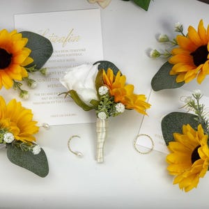 Artificial Sunflower And Gyp Baby’s Breath Bridal Bouquet