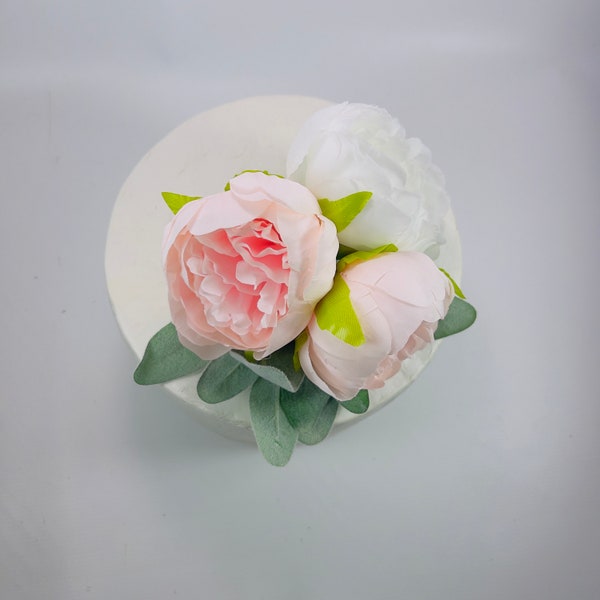 Fleurs roses et blanches pour gâteau d'oreille d'agneau et pivoine - Fleurs en soie artificielles pour anniversaire de mariage | Claire De Fleurs
