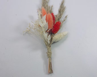 Burnt Orange  Buttonhole /  Orange Dried Flower Boutonniere / Orange Wedding Buttonhole- Claire De Fleurs