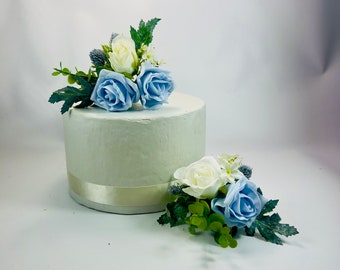 Décoration Gâteau Romantique Lot 9 Roses Artificielles Happy Birthday - Décoration Gâteau Mariage Anniversaire Bouquet De Roses Artificielles