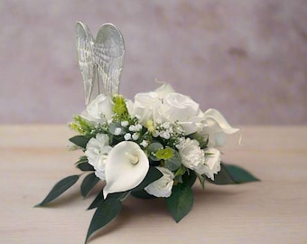White/Ivory Funeral Memorial Tribute Artificial Flowers | Claire De Fleurs