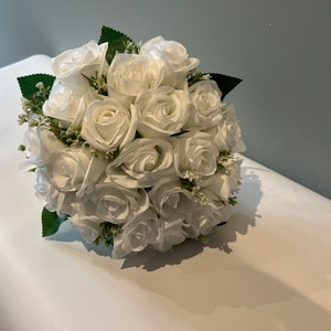 Bouquet da sposa bianco avorio - Fiori di seta artificiale per anniversario compleanno / Claire De Fleurs