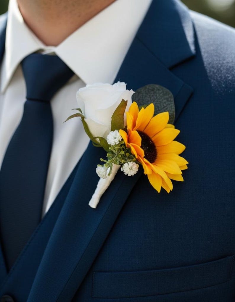 Artificial Sunflower And Gyp Baby’s Breath Bridal Bouquet