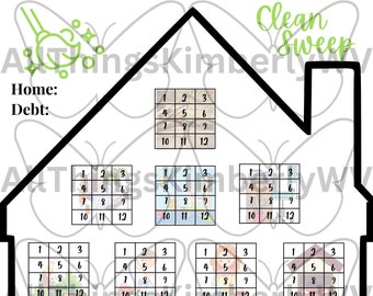 Clean Sweep Savings Challenge, Full Size with A6 (zipper evelope size)  Dashboards in Vertical and Horizontal