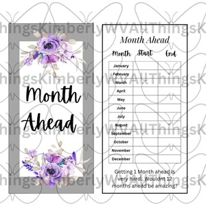 A6 Month Ahead Laminated Envelopes-1 dashboards, 14 Savings Challenge Envelopes, and 2 Savings Trackers-Cash Envelopes