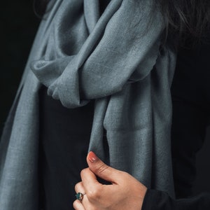 Pashmina: World's warmest, finest and lightest scarf. Handmade in Ladakh, India. Pashmina is a finer and warmer variant of spun Cashmere. image 1