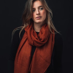 Pashmina: World's warmest, finest and lightest scarf. Handmade in Ladakh, India. Pashmina is a finer and warmer variant of spun Cashmere. image 1