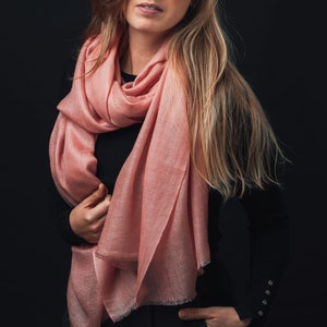 Pashmina: World's warmest, finest and lightest scarf. Handmade in Ladakh, India. Pashmina is a finer and warmer variant of spun Cashmere. image 1