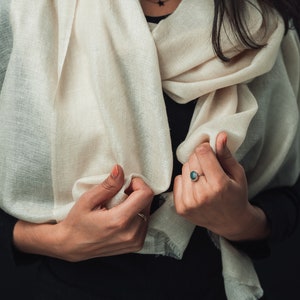 Pashmina: World's warmest, finest and lightest scarf. Handmade in Ladakh, India. Pashmina is a finer and warmer variant of spun Cashmere. image 2