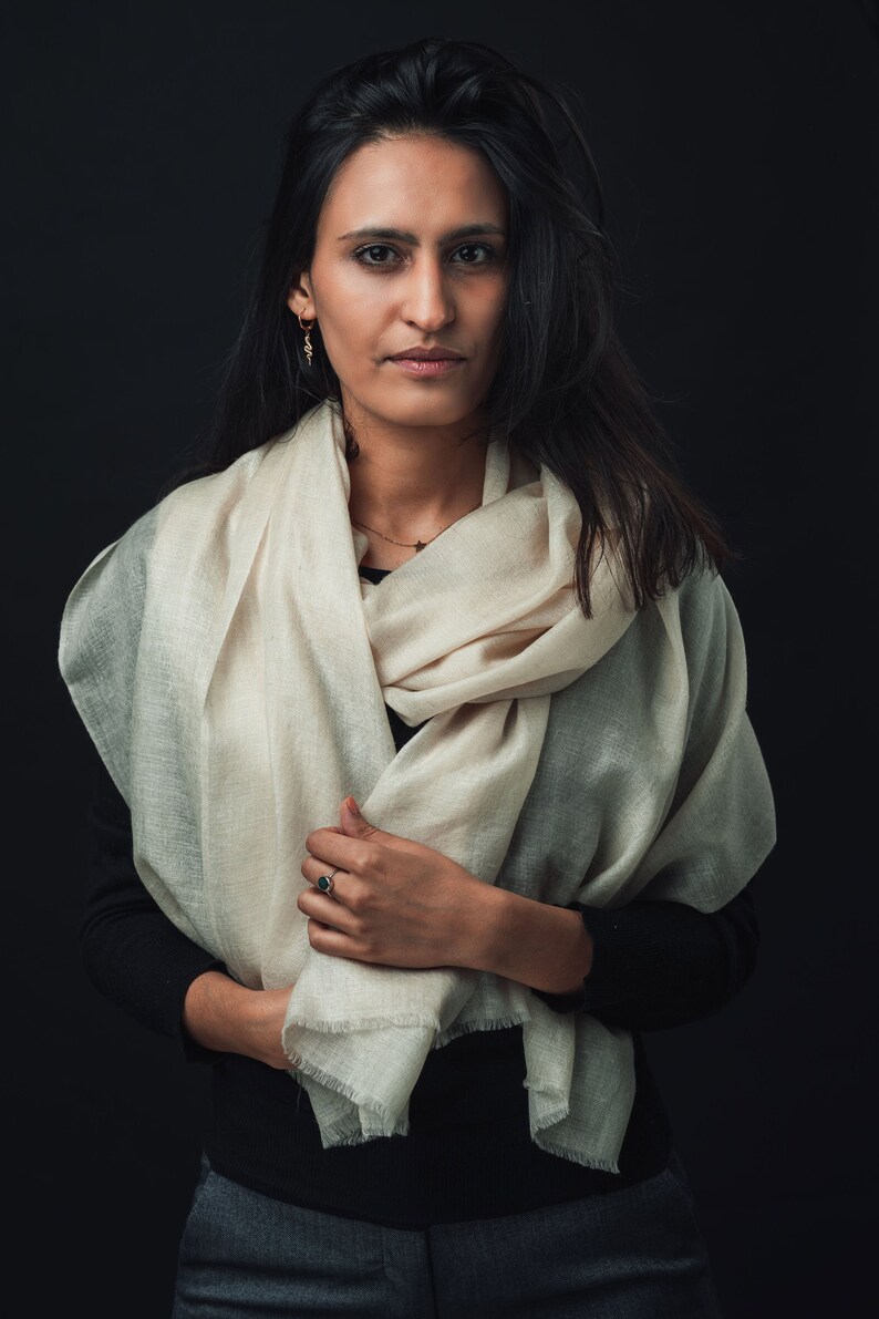 Pashmina: World's warmest, finest and lightest scarf. Handmade in Ladakh, India. Pashmina is a finer and warmer variant of spun Cashmere. image 1