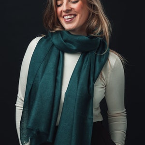 Pashmina: World's warmest, finest and lightest scarf. Handmade in Ladakh, India. Pashmina is a finer and warmer variant of spun Cashmere. image 3