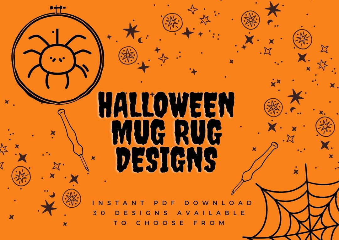 Cute Spider - Halloween Punch Needle PDF Mug Rug Coaster Patterns for ...