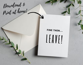 Printable Card | Office Leaving Card | Funny Card | Goodbye Card | Congratulations | Downloadable Instant Download & Print