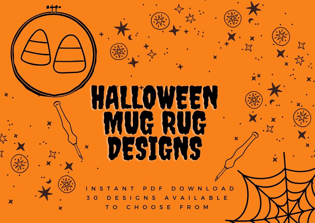 Candy Corn - Halloween Punch Needle PDF Mug Rug Coaster Patterns for ...
