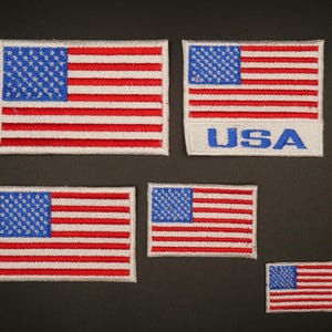 USA Flag Embroidered Patch - Iron/Sew on or Velcro
