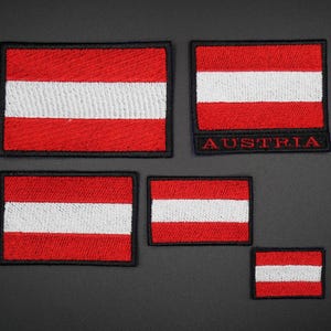 Austria Flag Embroidered Patch - iron/sew on or Velcro