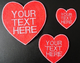 Love Heart Shaped Personalised Embroidered Felt Patch -  Valentine's - Love