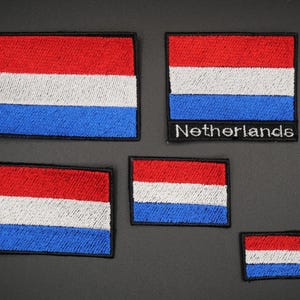 Netherlands Flag Embroidered Patch - iron/sew on or Velcro