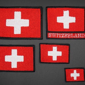 Switzerland Flag Embroidered Patch - Iron/sew on or Velcro