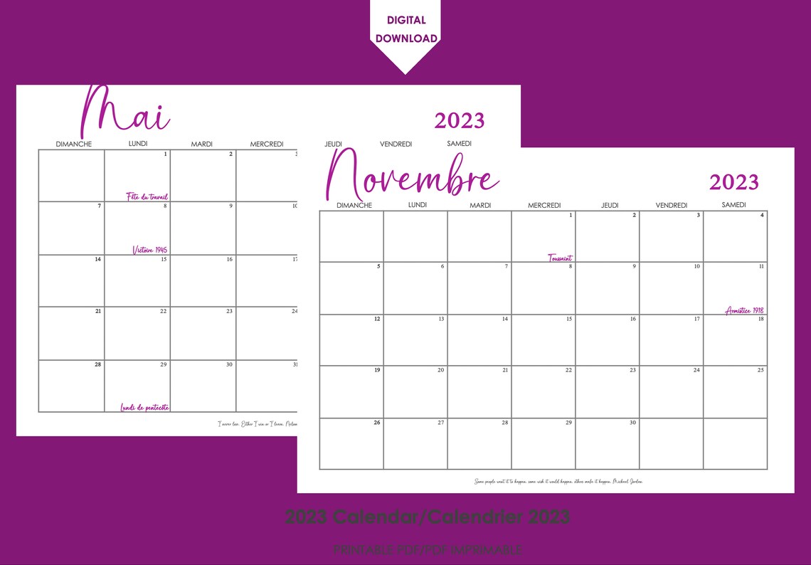 Calendar With Key Dates