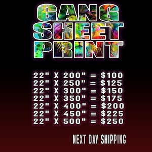Mega Bulk Gang Sheet, DTF Transfers, Direct To Film