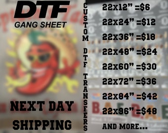 Bulk Gang Sheet, DTF Transfers, Direct To Film