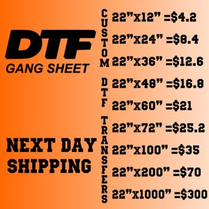 Bulk Gang Sheet, Full Color Custom DTF Transfers, Ready To Press, Gang Sheet Print, Direct To Film, Personalized Bulk Printing, Wholesale