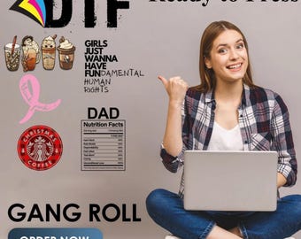 Custom Heat Transfer, DTF Transfer, Full Color Wholesale DTF Print For T-Shirt, Direct to Film Transfer, Custom Dtf, Ready To Press