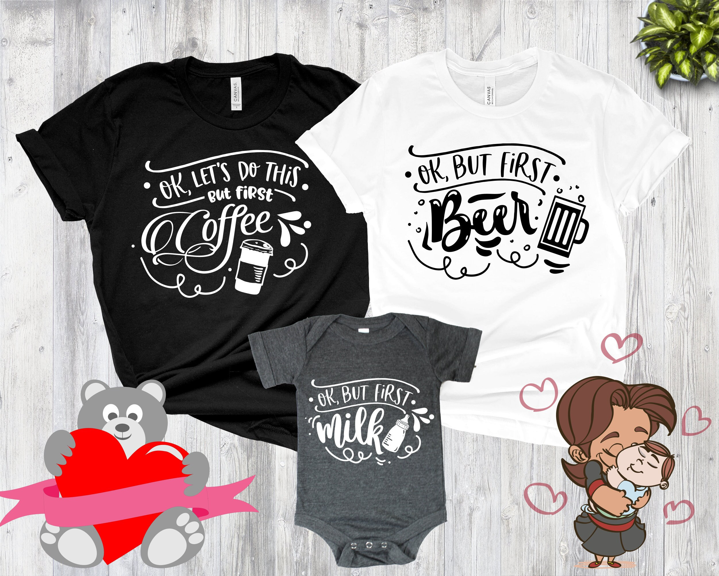 Mini Me Family Matching Set T Shirt Mummy/ Daddy/ Baby/ Baby shower Me 