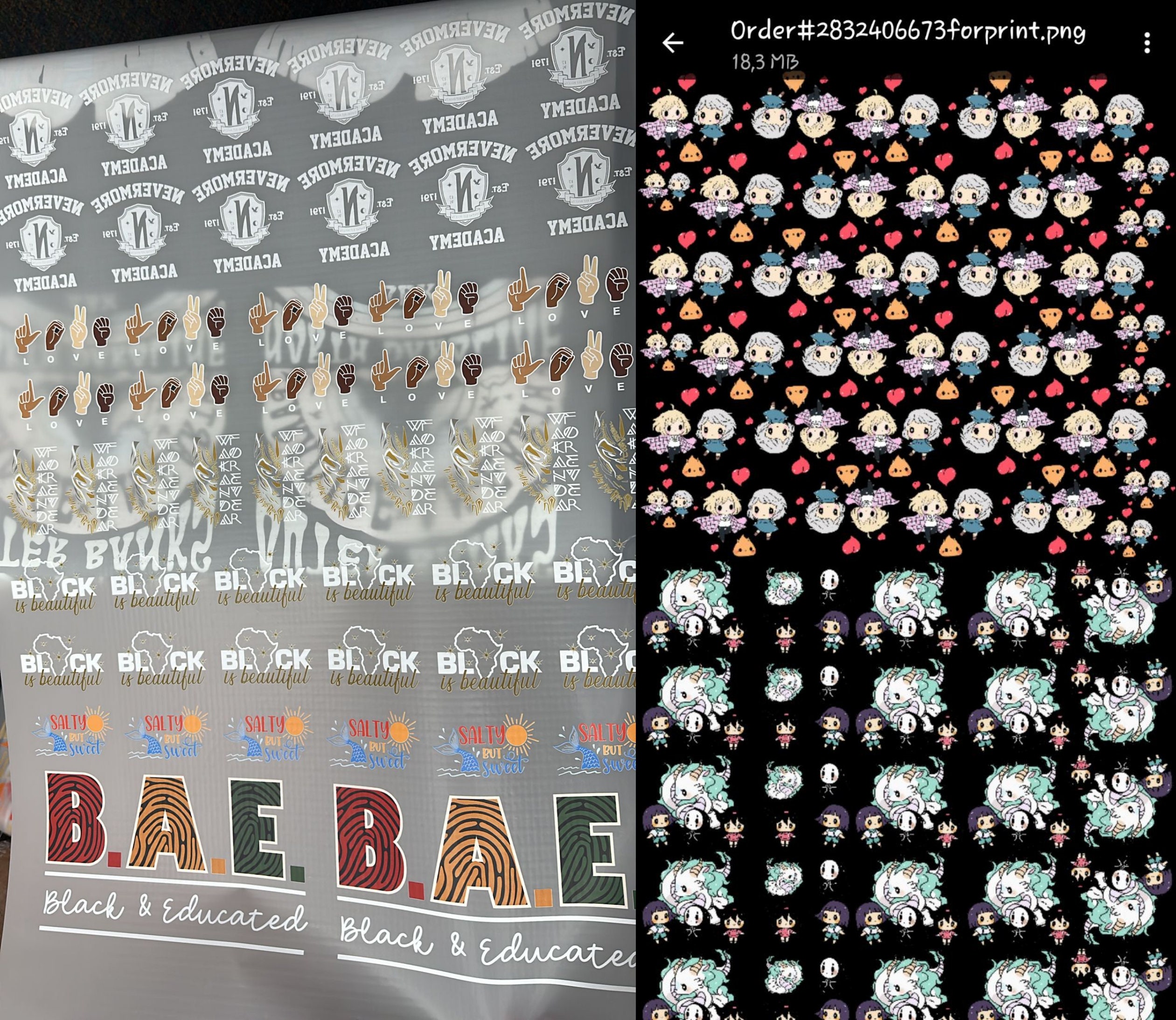 Bulk Gang Sheet, Full Color Custom DTF Transfers, Ready to Press, Gang ...