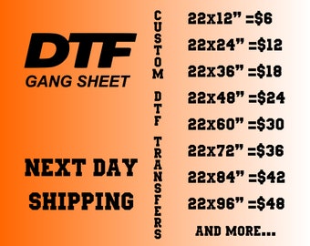 Bulk Gang Sheet, Full Color Custom DTF Transfers, Ready To Press, Gang Sheet Print, Direct To Film, Personalized Bulk Printing, Wholesale