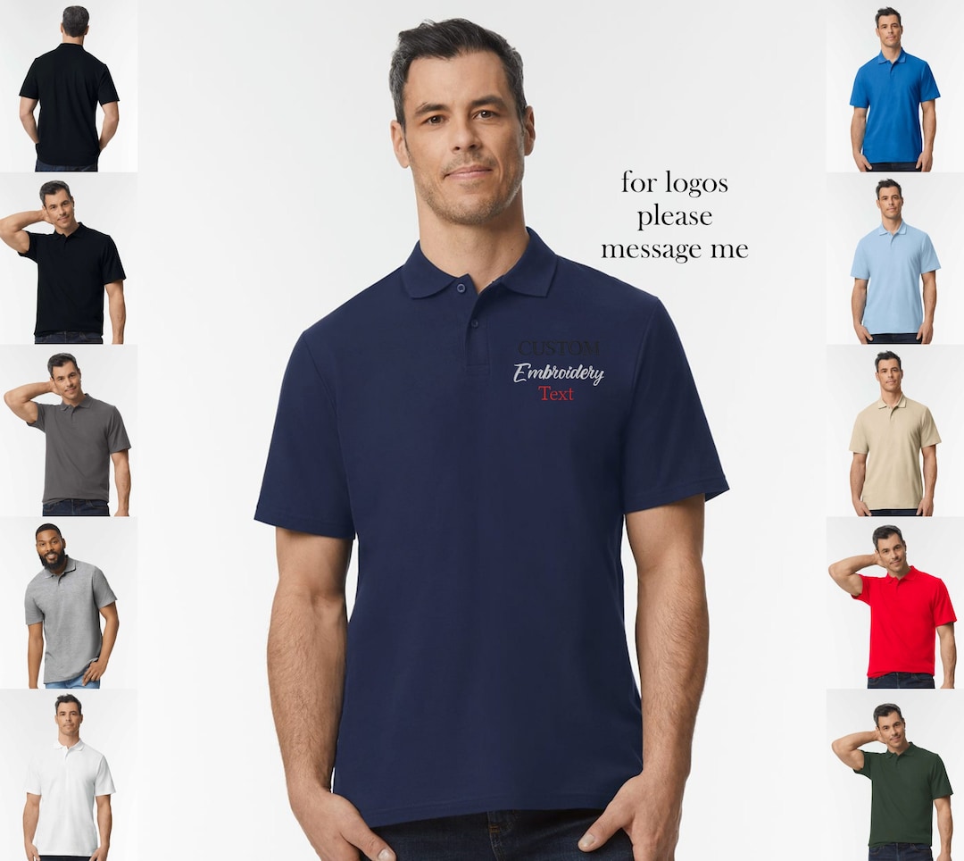 Embroidered Polo Shirt, Custom Embroidery Logo, Personalized Pocket for ...