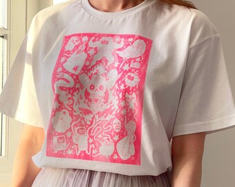 AT / handmade screen printed / t-shirt unisex