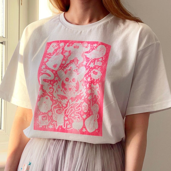 AT / handmade screen printed / t-shirt unisex