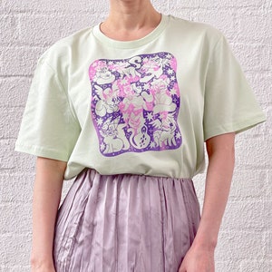 Gatti HH / serigrafato fatto a mano / cotone organico / t-shirt unisex
