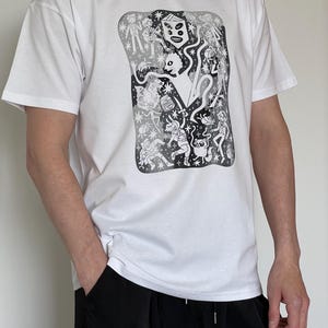 Updated FC / Black print / handmade screen printed / t-shirt unisex / 100% cotton
