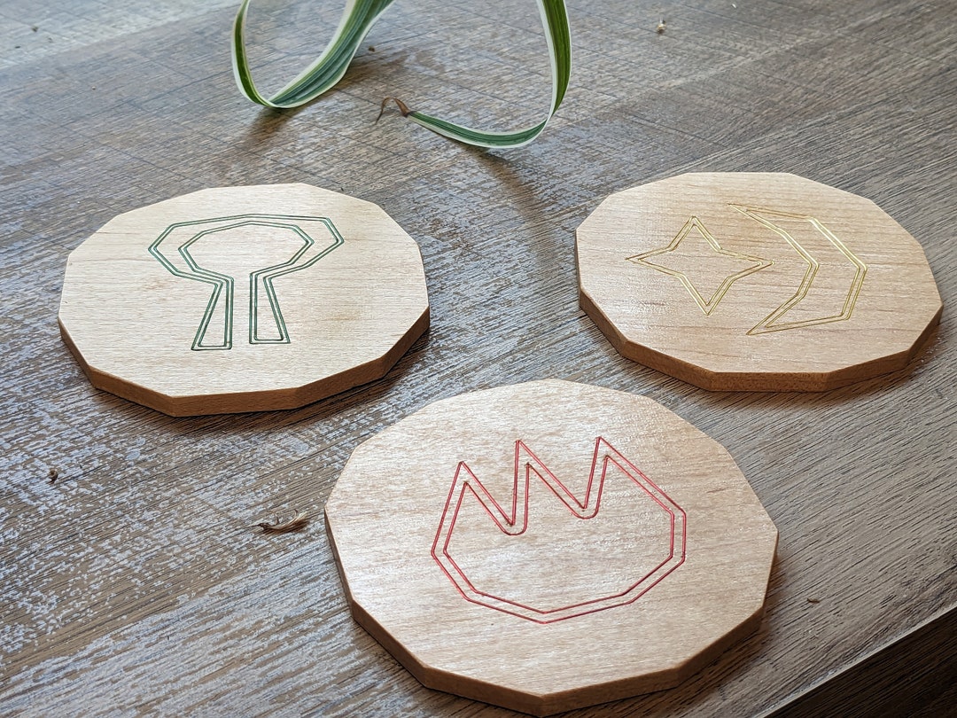 Wooden Old School Runescape Rune Coasters All Runes Available Etsy