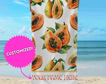 Personalized Summer Fruits Towel | Personalized Towel | Towel For Girls Trip | Kids Beach Towels Personalized Gift For Friend | Coconut Girl