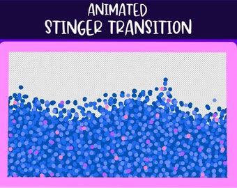 Twitch stinger transition - Transition twitch anime - Animated twitch transition - OBS transition stinger - Blue dots - Confetti