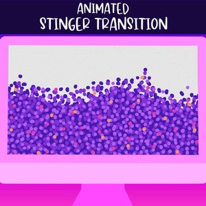 Twitch stinger transition - Transition twitch anime - Animated twitch transition - OBS transition stinger - PURPLE dots - Confetti