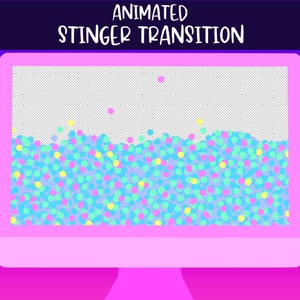 Twitch stinger transition - Transition twitch anime - Animated twitch transition - OBS transition stinger - blue colored dots - Confetti