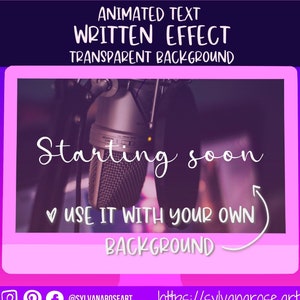 Animated stream screen text - &quot;Starting Soon&quot; - &quot;Be right back&quot; - &quot;Stream Ending&quot; - &quot;Offline&quot; - Transparent background - Alpha channel